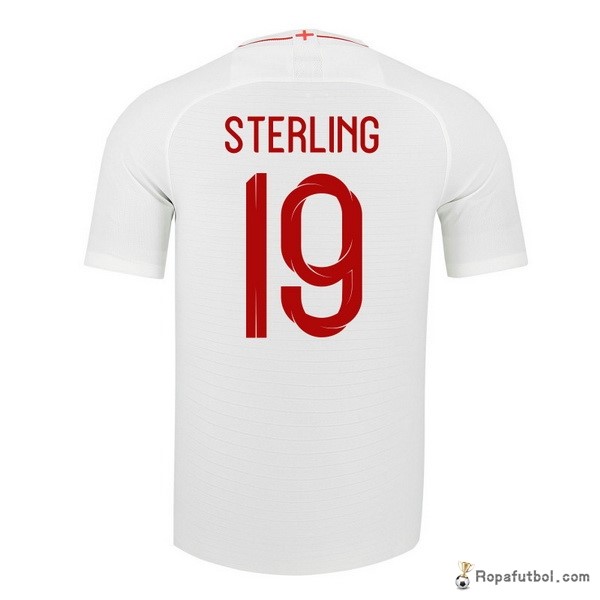 Camiseta Inglaterra Replica Primera Ropa Sterling 2018 Blanco